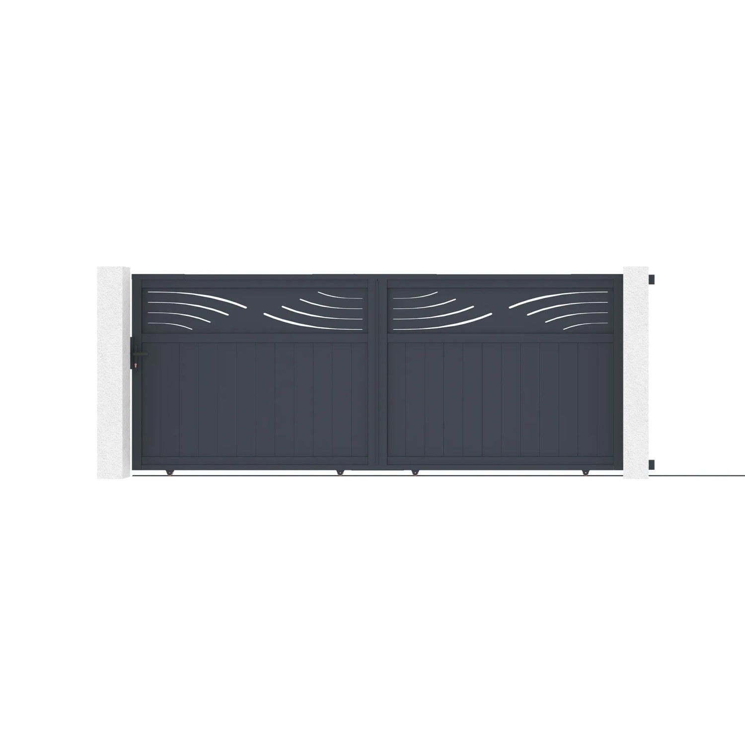 Casanoov Schiebetor Elektrisch Halti 400x160cm Aluminium Grau & Schiebetorantrieb Ranger C300