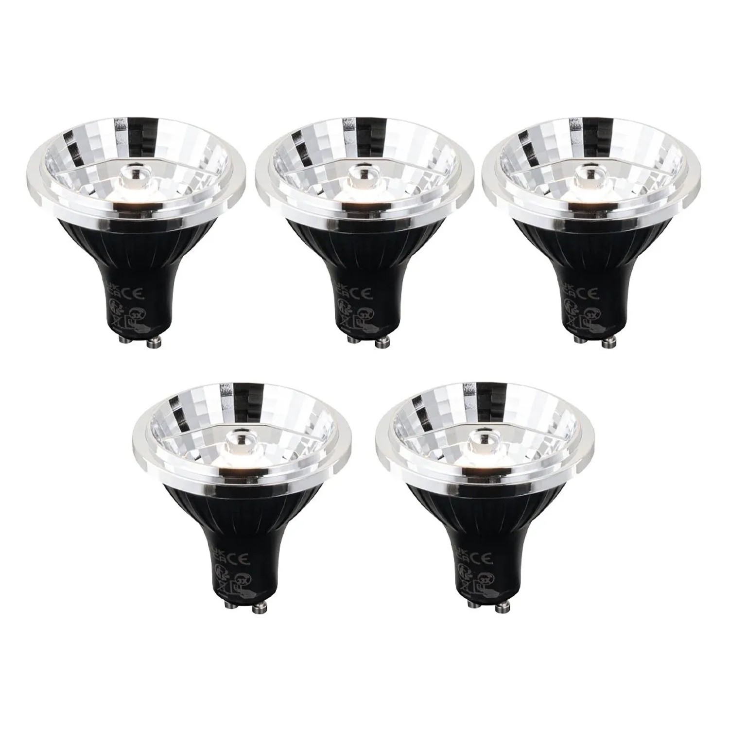 LUEDD 5er Set GU10 3 Stufen Kelvin Dimmbare LED Leuchtmittel 70mm 6W 500,m 2200 3600K