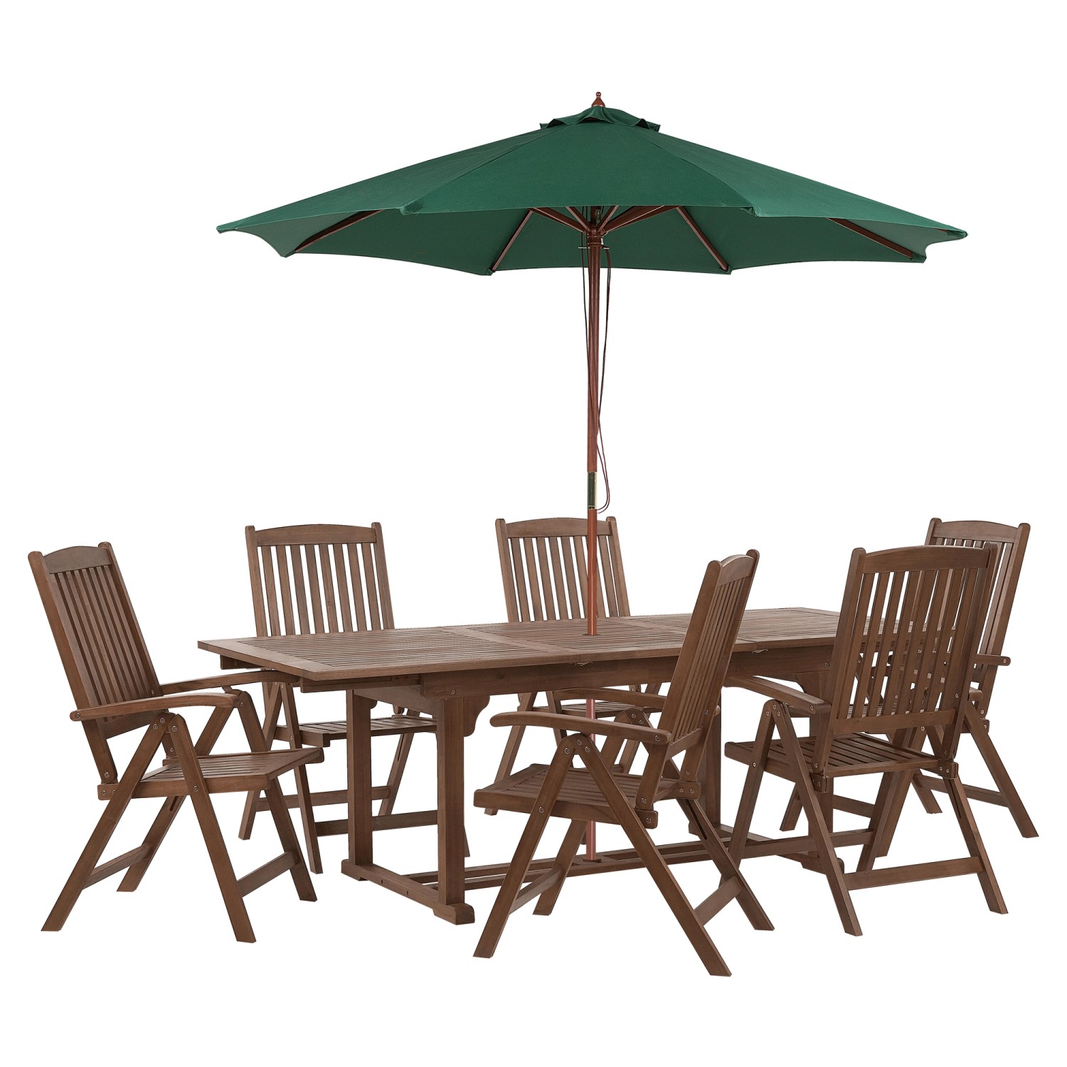 Beliani Gartentisch Set AMANTEA Dunkler Holzfarbton Grün günstig online kaufen