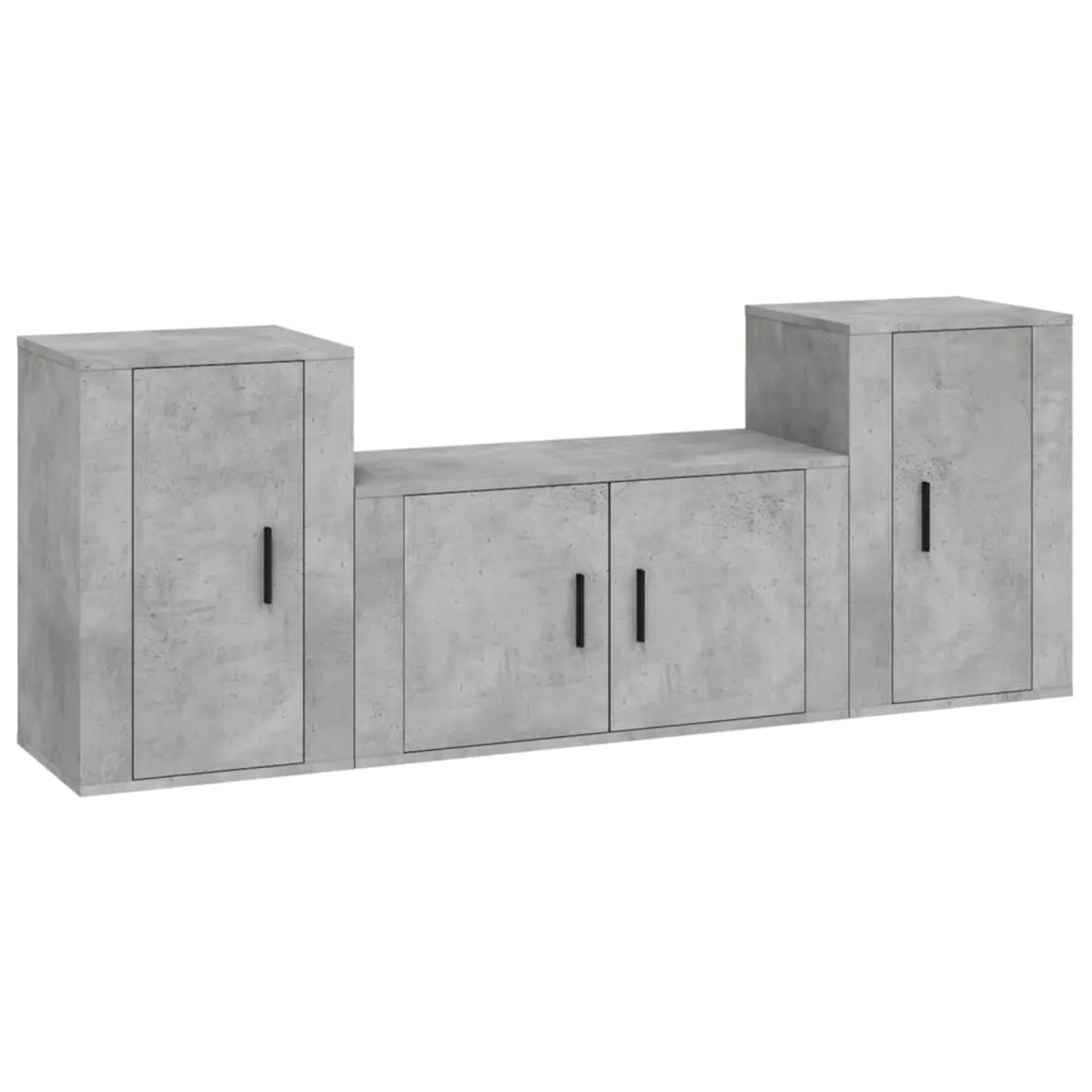 vidaXL 3-tlg. TV-Schrank-Set Betongrau Holzwerkstoff 3