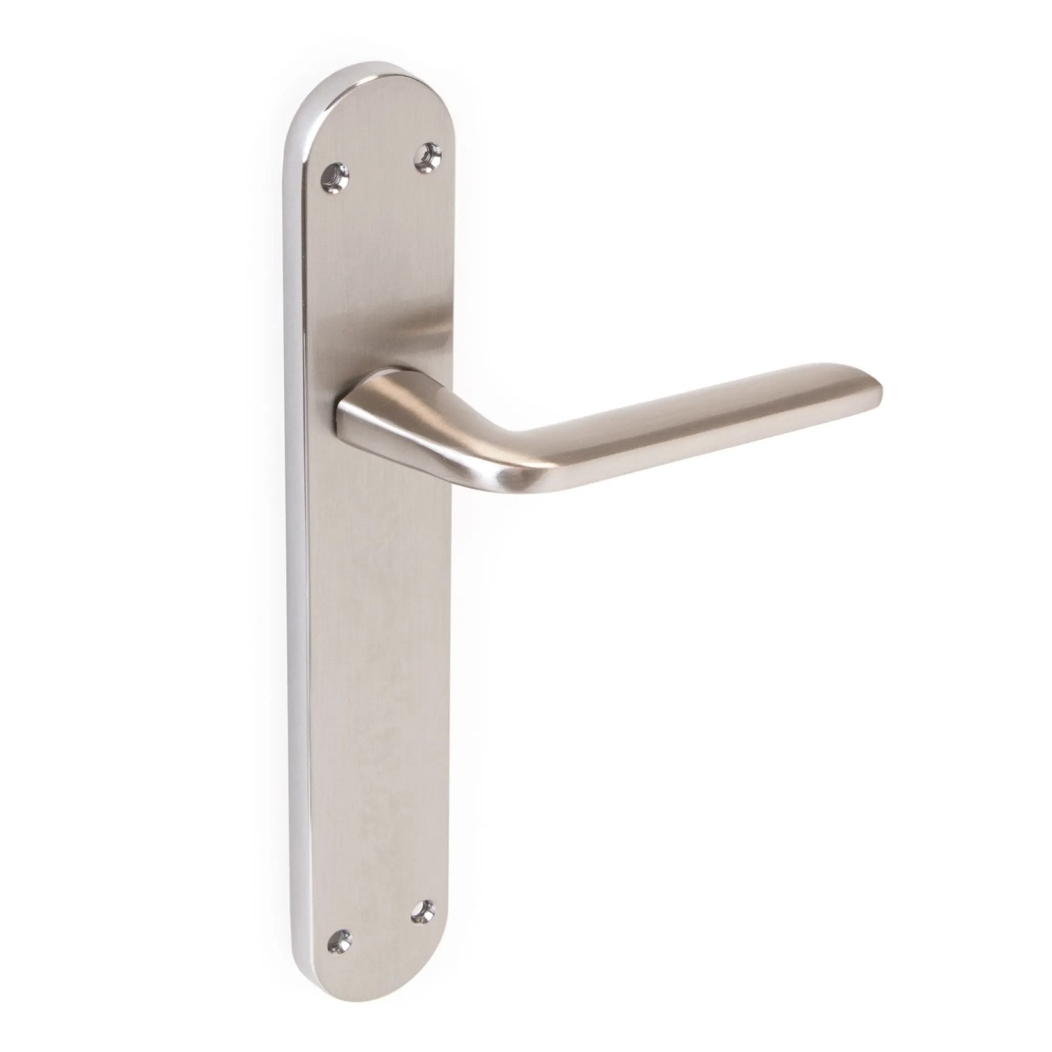Emuca Satz Tieftürdrückergarnitur Twist mit RoSette D50 mm Aluminium Nickel Satiniert