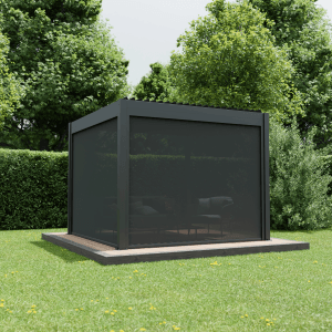 Ximax Seitenmarkise, Aluminium Pergola, 300 cm, Dunkelgrau. Wind- und Sichtschutz für Terrasse oder Garten.