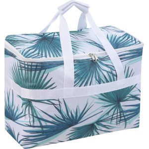 Kühltasche Palmelo 20 l mit Palmblattmuster, ideal für Picknick und Camping.