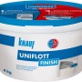 Knauf Uniflott Finish Feinspachtelmasse, 4 kg, für glatte Gipsplattenoberflächen.