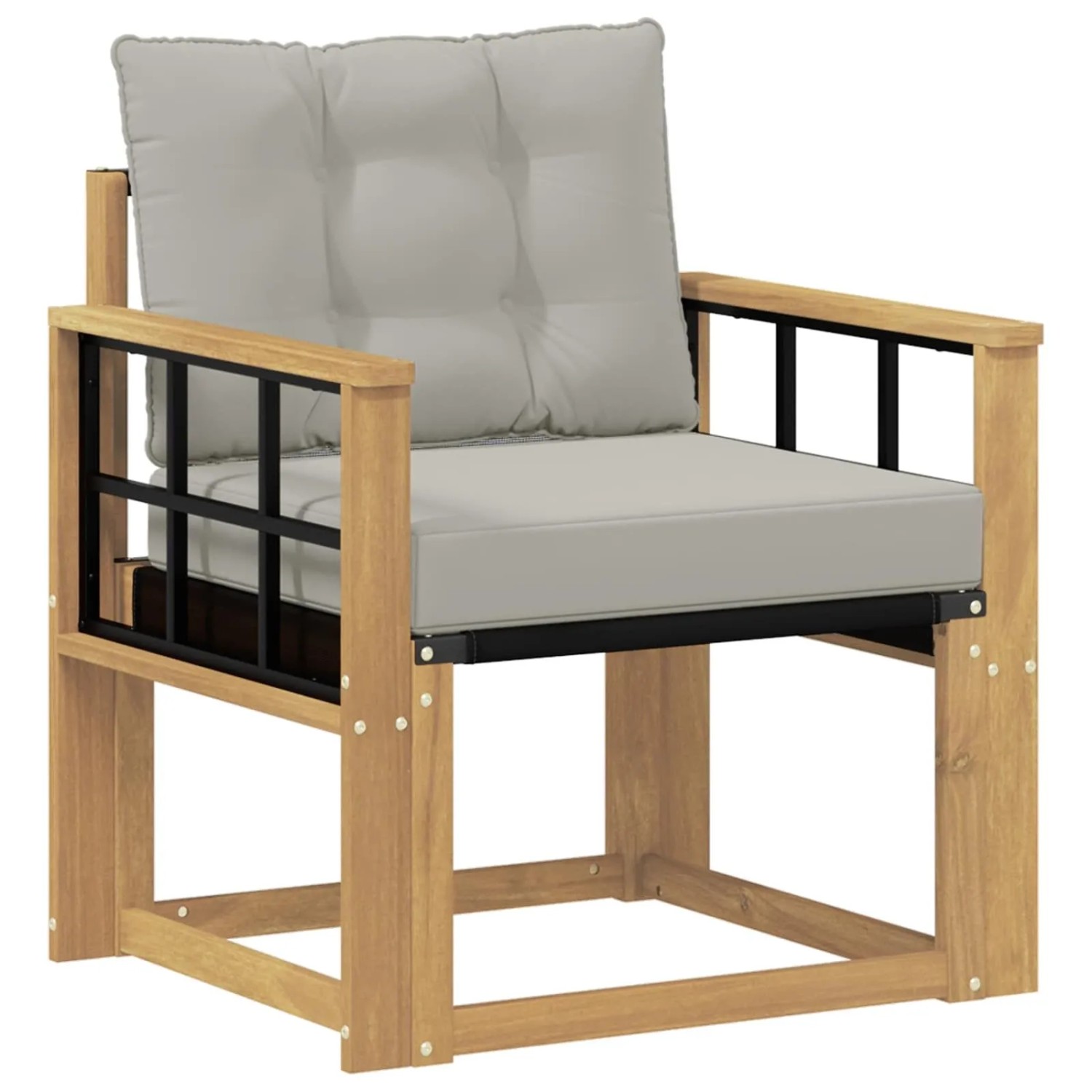 vidaXL Outdoor-Sofa Massives Akazienholz und Textilene Weiß 3439045