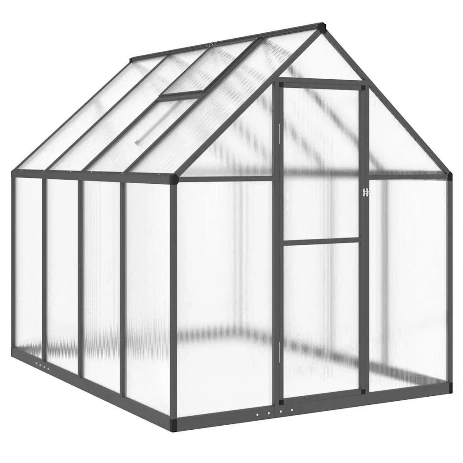Furnicato Gewächshaus Mit Fundamentrahmen Anthrazit 224x169x195 Cm Alu