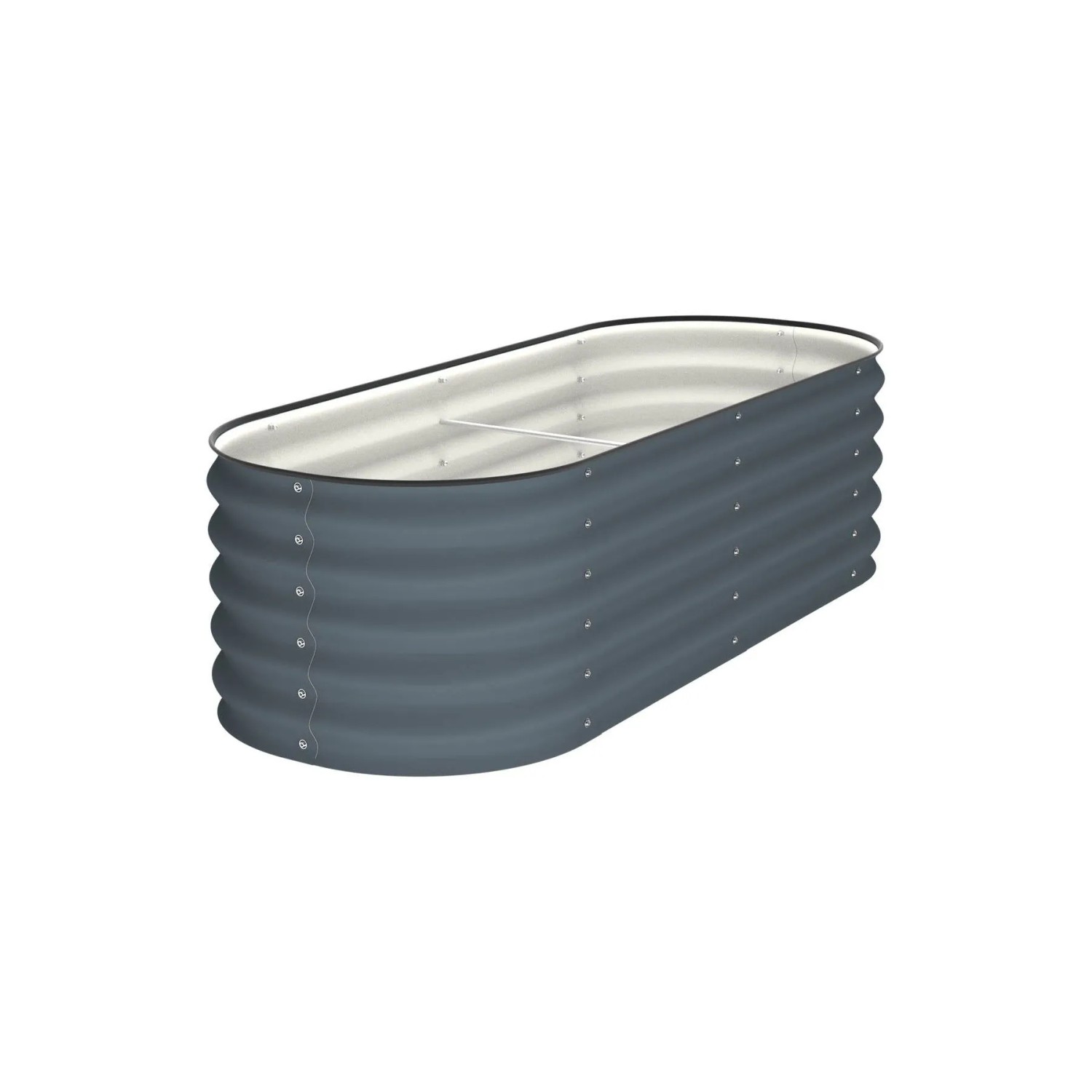 VidaAtHome.de ALVARE Gartenbeet 61 x 155 x 43 cm Graphitgrau mit Silber