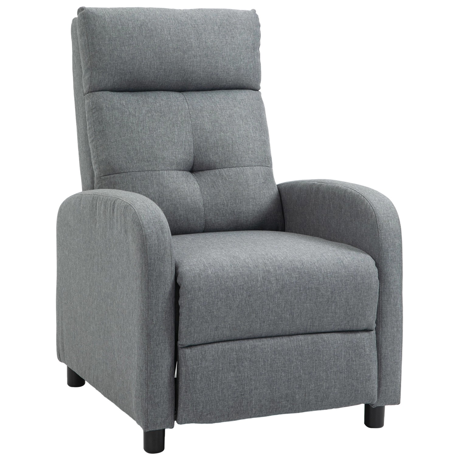 HOMCOM Fernsehsessel mit Liegefunktion Polyester Grau 87L x 67B x 98H cm