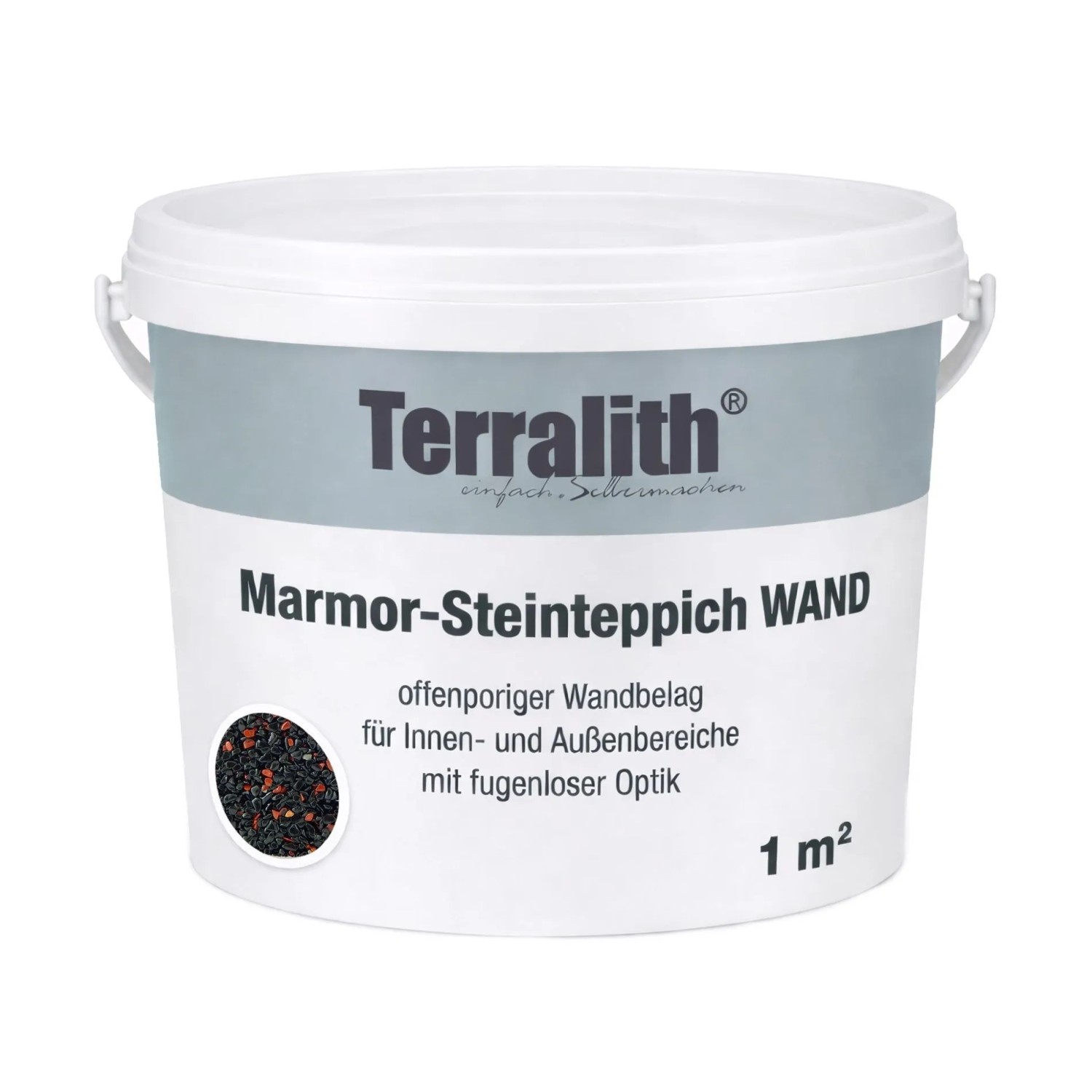 Terralith Edelsteinteppich Wand Jaspis Nero für 1 m²