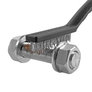 STAHLWERK Drahtbürste reinigt Schraube. 3-teiliges Bürstenset, ideal für Werkzeug-Sets.