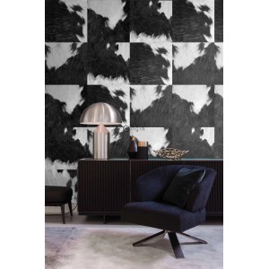 Origin Wallcoverings XXL-Vliestapete Kuhfell-Optik Schwarz-Weiß 50 x 900 cm