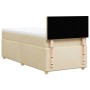 Cremefarbenes vidaXL Boxspringbett 80x200 cm mit Matratze und Kopfteil.