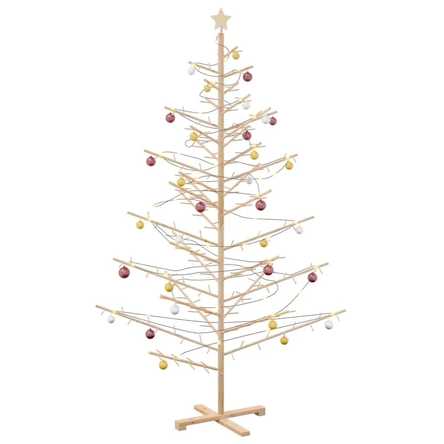 vidaXL Holz Weihnachtsbaum mit Ständer Natur 210 cm Massivholz Kiefer 42018058