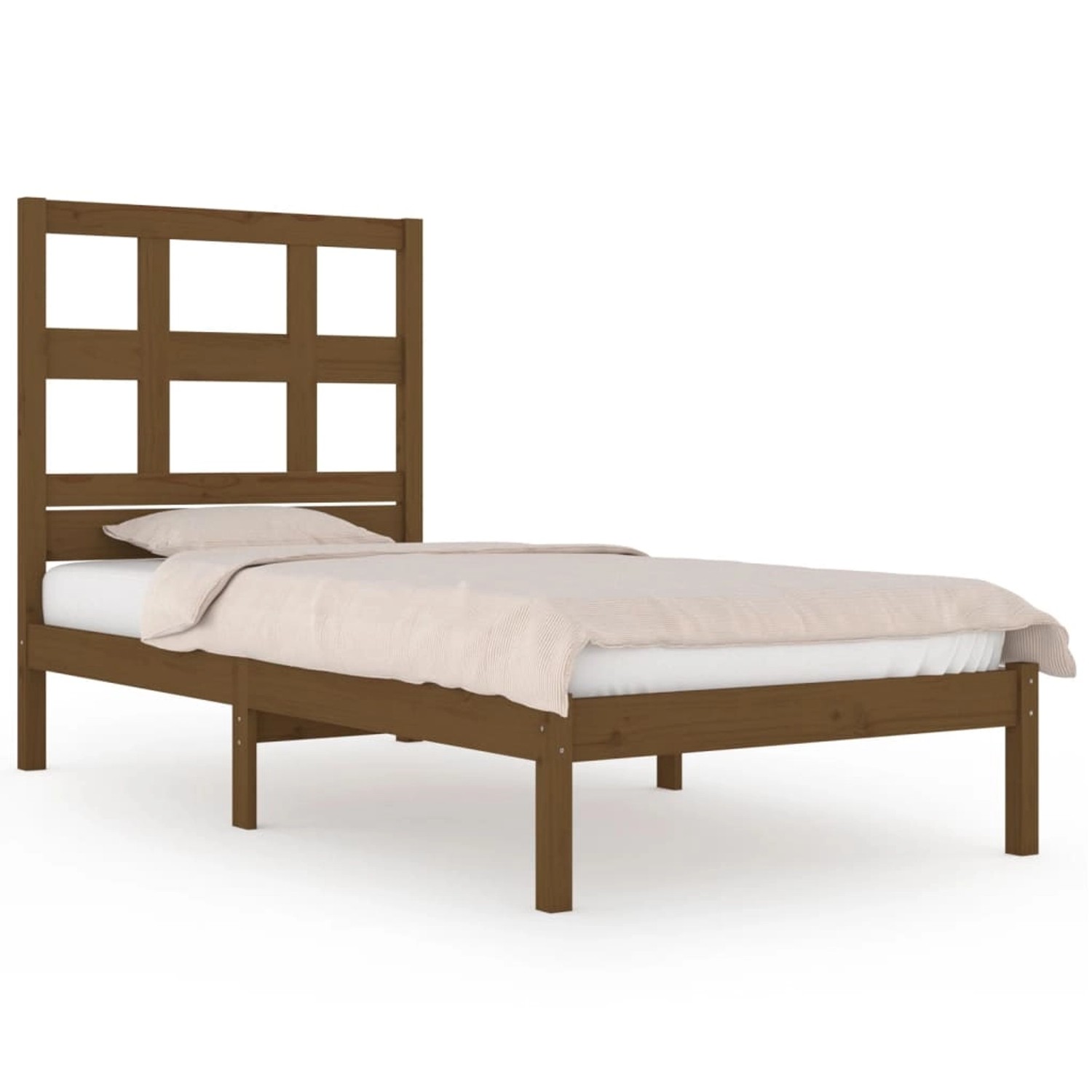 vidaXL Massivholzbett Honigbraun Kiefer 100x200 cm1083809