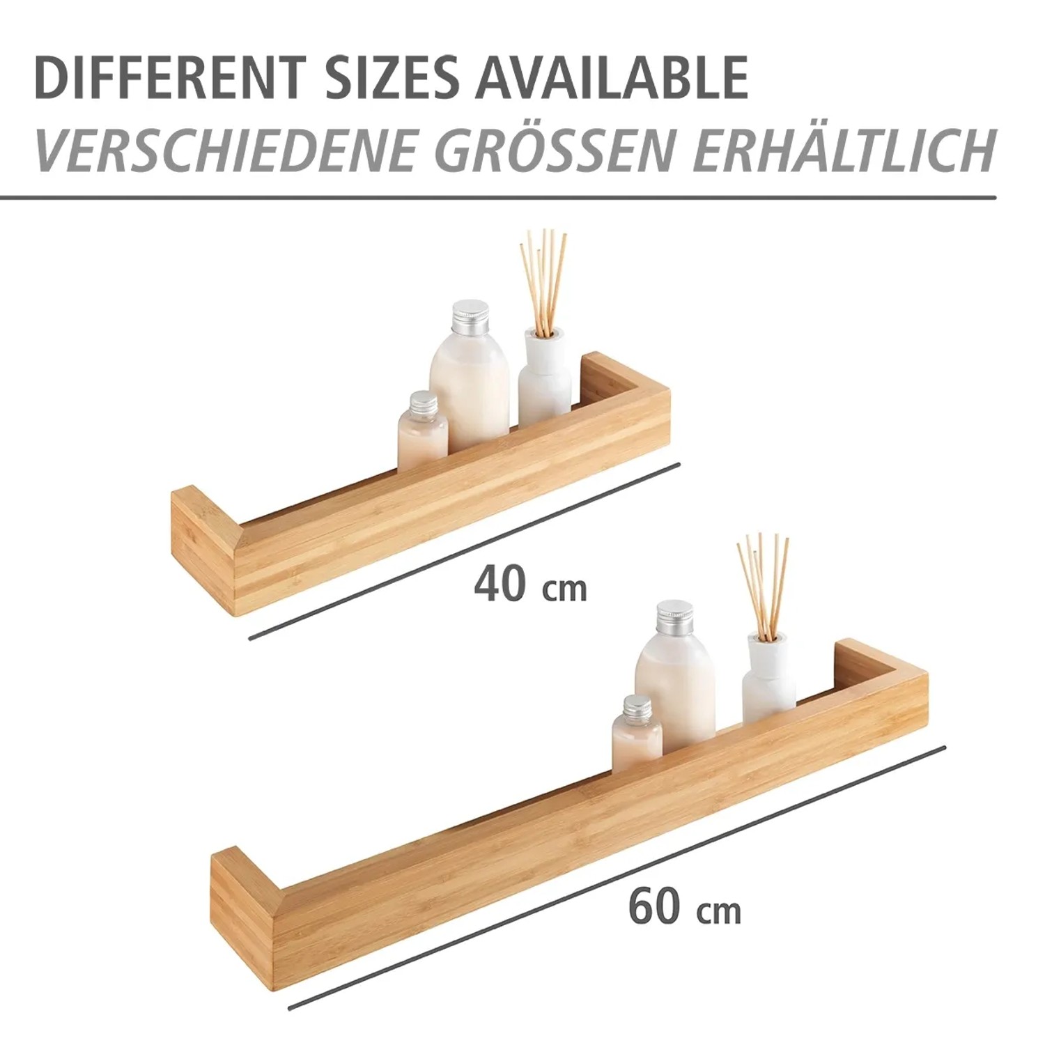 WENKO Wandregal fr Badezimmer Bambusa 40 cm Bambus kaufen bei OBI