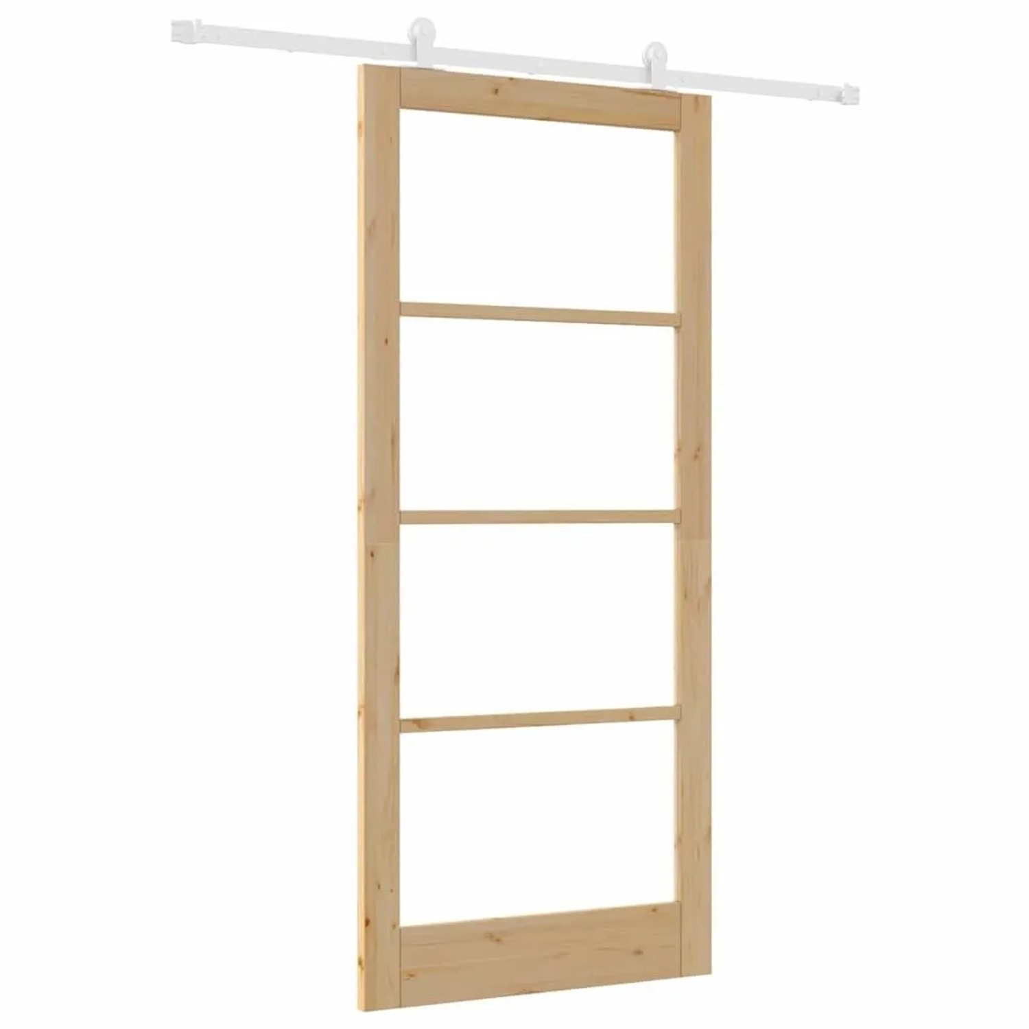 vidaXL Schiebetür ORKDAL Natur 93 x 211 cm Massivholz Kiefer und Glas 3332065
