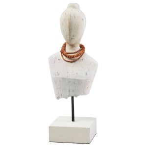 Kobolo Dekofigur Holzfigur Büste LADY BUST Holz und Metall