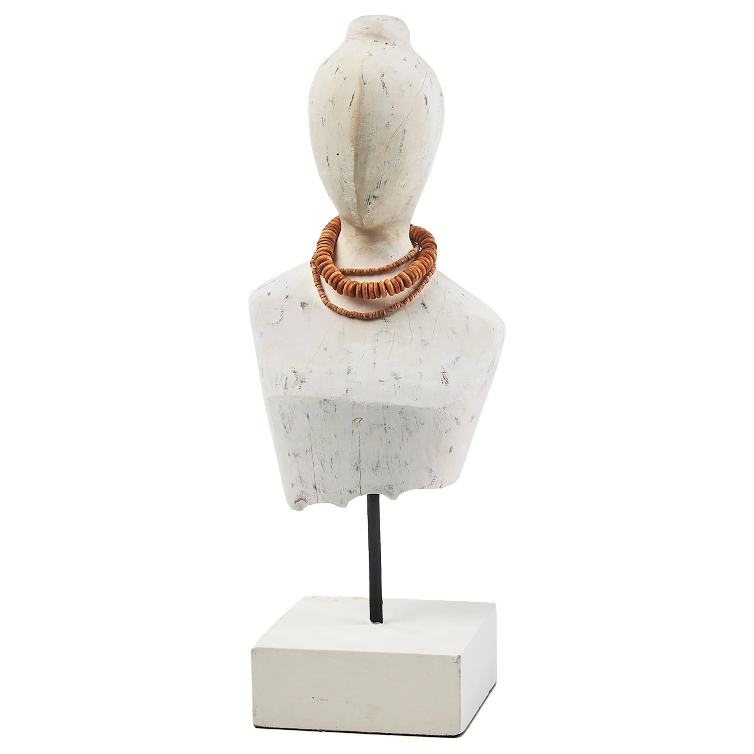 Kobolo Dekofigur Holzfigur Büste LADY BUST Holz und Metall günstig online kaufen