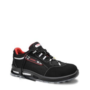 Schwarzer Elten Sicherheitshalbschuh Senex XXT ESD S3, Größe 45, für sicheres Arbeiten.