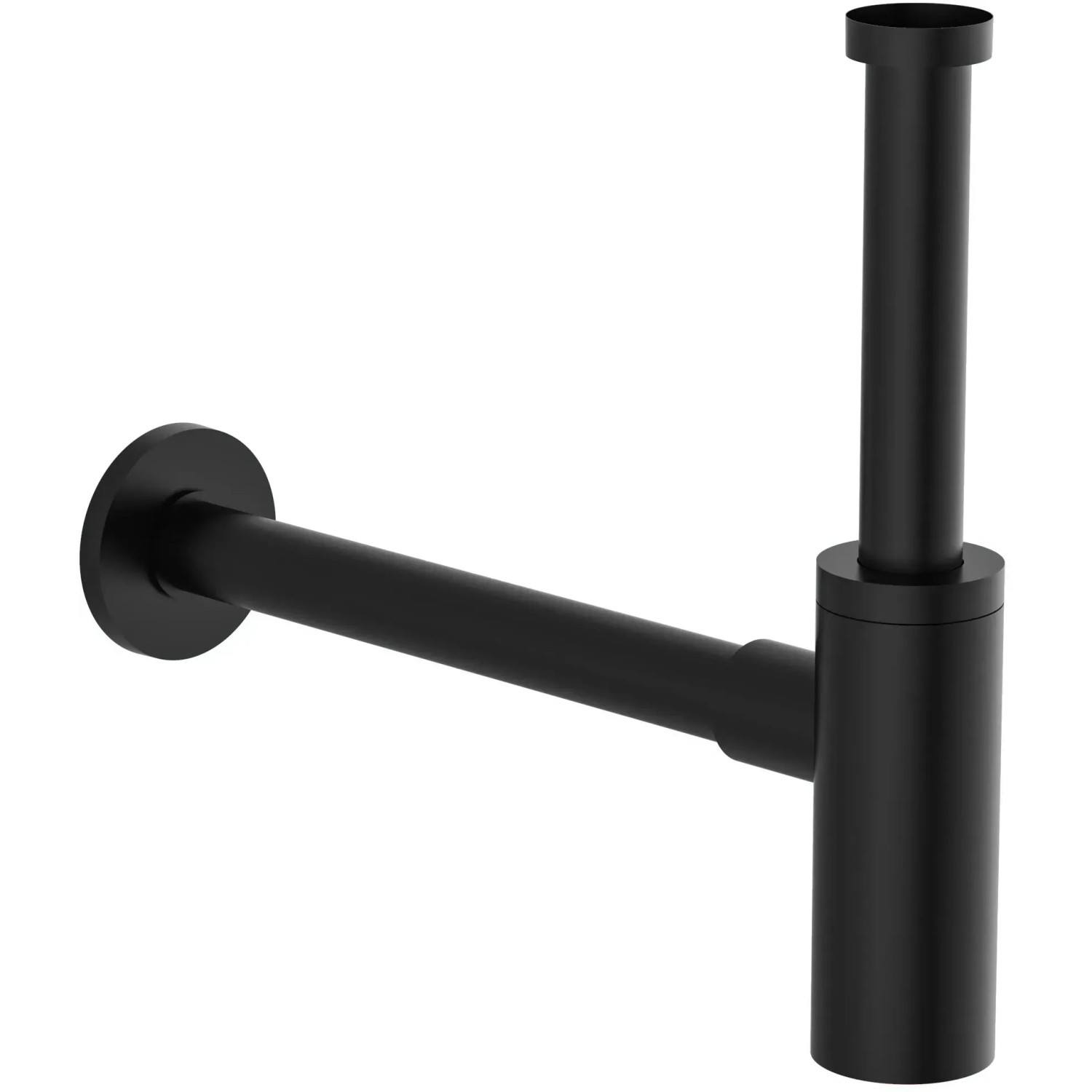 Kirchhoff Design Siphon in Schwarz Matt für Waschbecken.