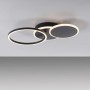 Moderne schwarze LED-Deckenleuchte Sevent von Just Light, 8,2x33,4 cm, für Wandlampen.