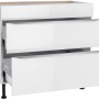 Weißer Optifit Küchenunterschrank Arvid986 mit 2 Auszügen, 90 cm breit.
