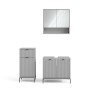 Vicco Badmöbel-Set Eliza Grau, 3-teilig: Spiegelschrank, Midischrank und Waschtischunterschrank.
