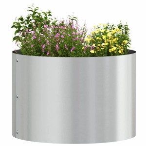vidaXL Pflanzenring Silber 30 x 30 x 20 cm Verzinkter Stahl 873602