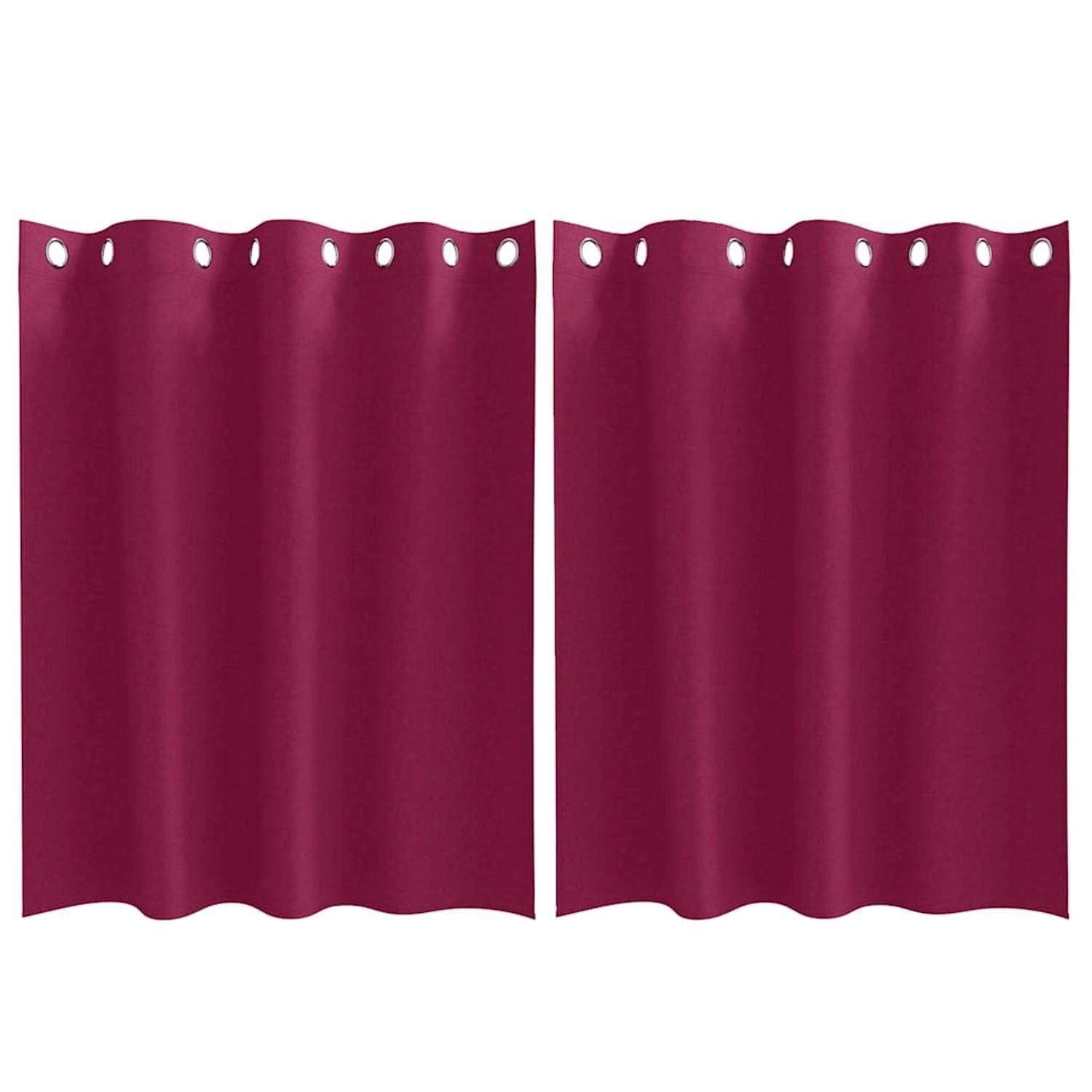 vidaXL Verdunkelungs-Vorhänge mit Ringen Weinrot Polyester 4107353