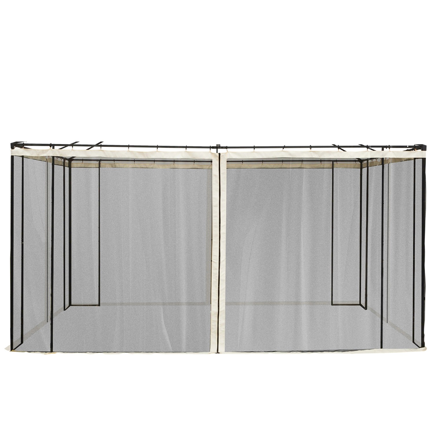 Outsunny Gazebo Moskitonetz Polyesterstoff Nylon Schwarz 352L x 207H cm günstig online kaufen