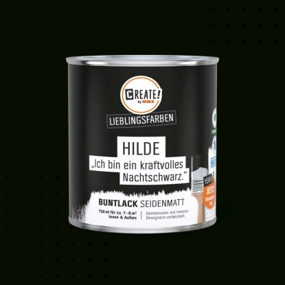 CREATE! by OBI Buntlack Lieblingsfarbe Hilde Nachtschwarz Seidenmatt 0,75 l