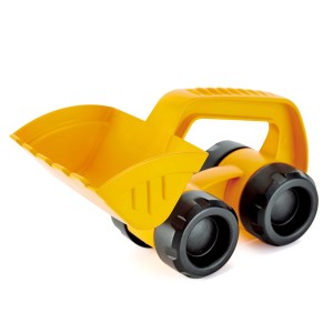 Gelber Hape Monster-Bagger aus Kunststoff, Sandspielzeug für Kinder.