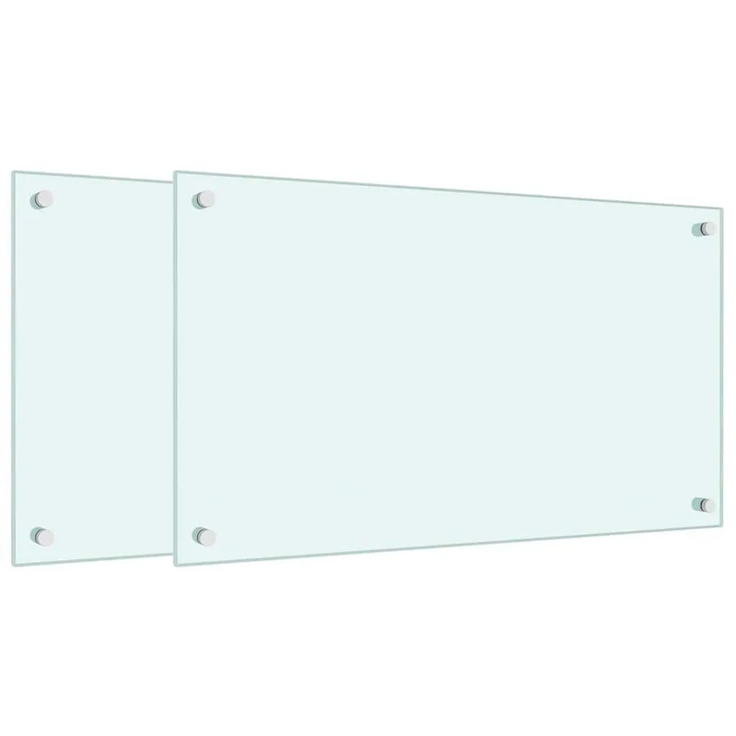 vidaXL Küchenrückwände 2 Stk Weiß 70x40 cm Hartglas 3315783