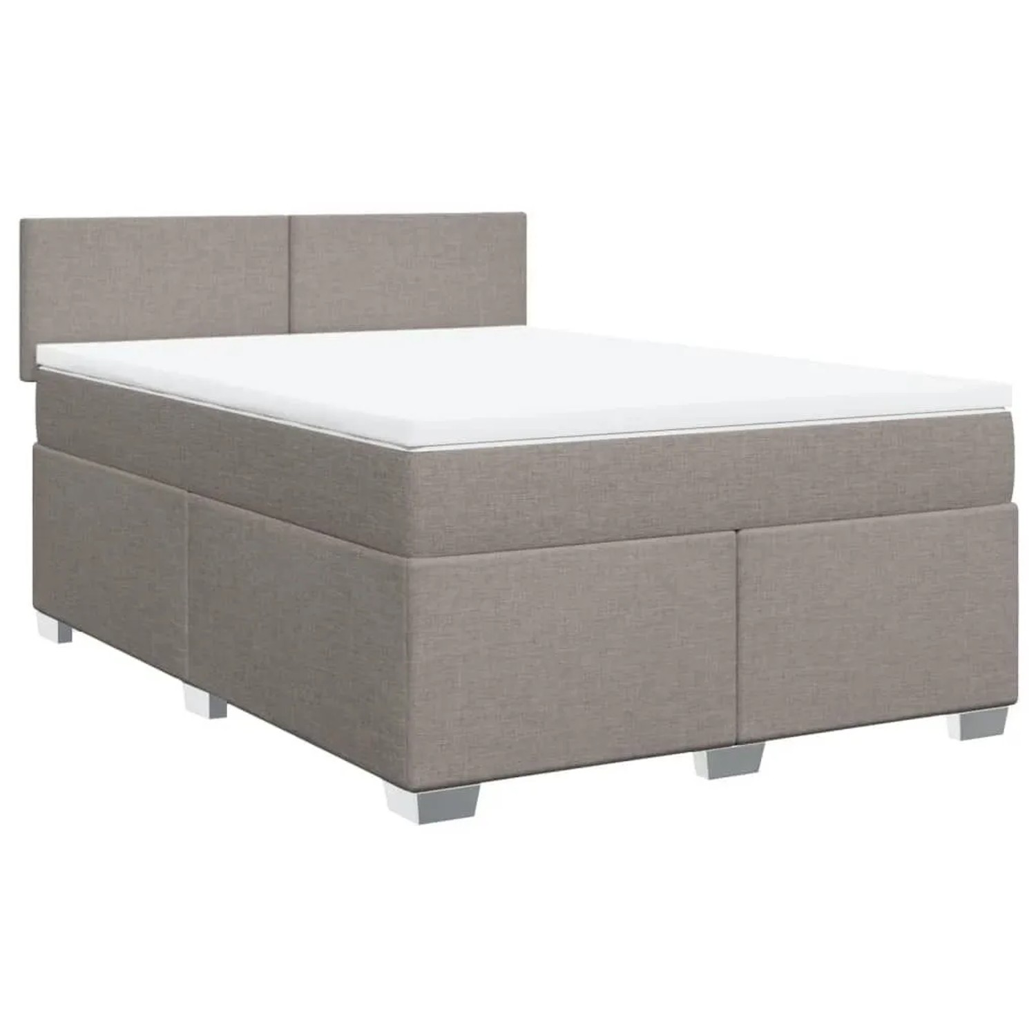 vidaXL Boxspringbett mit Matratze Taupe 160x200 cm Stoff 3288236