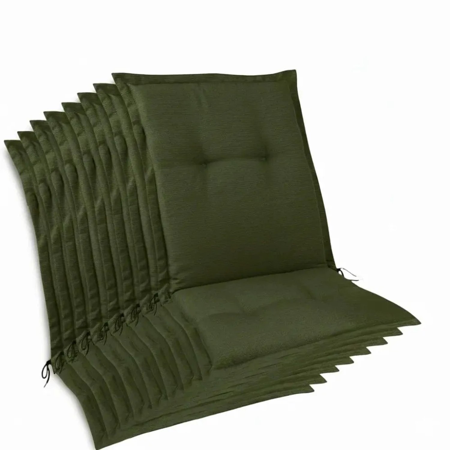 Beautissu 8er Set Premium Auflage Niedriglehner 105x50x7cm Dunkelgrün