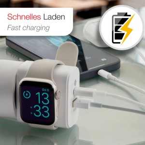 SOTECH USB 3 in 1 Netzteil Schnellladegerät Ladeadapter Weiß mit USB A USB C und Kabellose Ladefunktion für Apple Watch