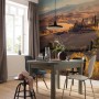 Komar Fototapete Vlies Toskanagold (400x250 cm) im Esszimmer mit toskanischer Landschaft.