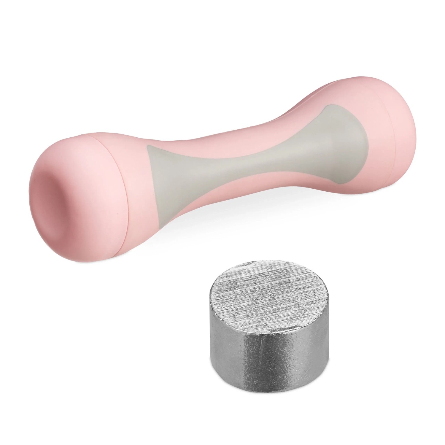 Relaxdays Kurzhanteln Stahl Rosa Grau Verstellbar 25 cm x 7 cm 1 kg