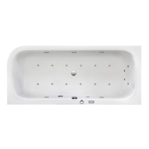 Ottofond Whirlpool Spirit 180x80 cm, Komplettset in Weiß, Aufsicht mit Düsen.