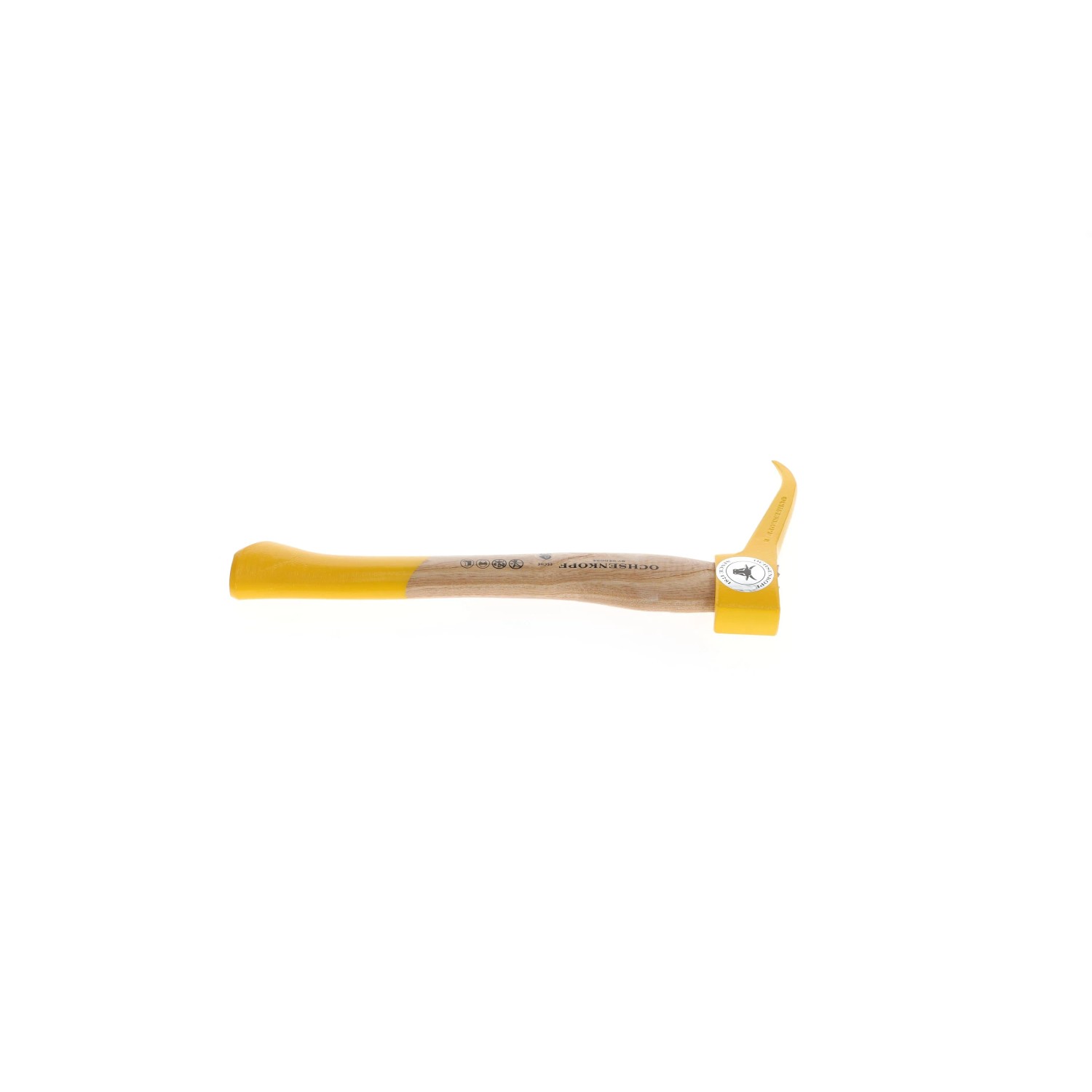 Ochsenkopf Handsappie Axt mit gelbem Griff und Eschenstiel (38 cm) zum Bewegen von Holz.