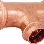 Press-Reduzier-T-Stück aus Kupfer, 28 mm x 22 mm x 28 mm, für Kupferrohr-Installationen.