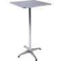 Quadratischer, silberner Gartentisch 60x60 cm von Garden Pleasure mit Aluminiumgestell.