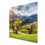 2-teilige Glas Herdabdeckplatte mit Berchtesgadener Land Motiv, je 30x52cm.