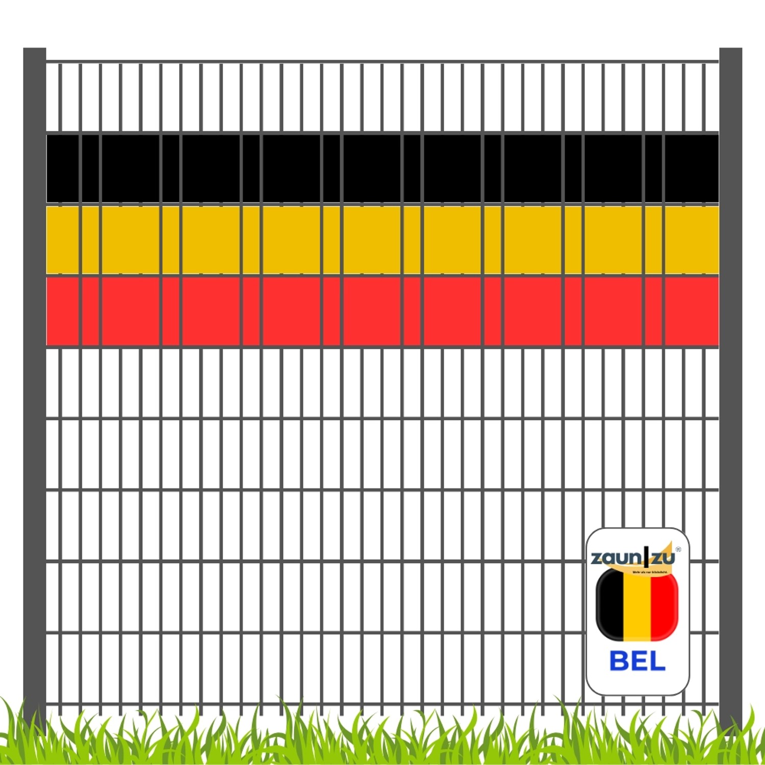 zaunzu Sichtschutz Fanartikel Belgien für Doppelstabmatten Volle Streifenbr günstig online kaufen