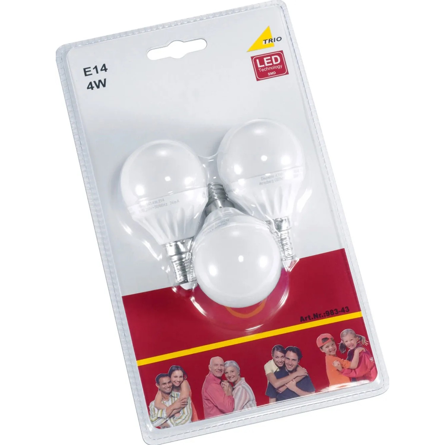 Trio LED-Leuchtmittel Tropfenform E14 / 4 W (320 lm) Warmweiß 3er-Pack EEK: A+