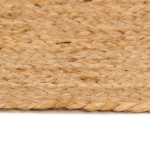 Detailansicht des geflochtenen, runden Juteteppichs (210 cm) von vidaXL.
