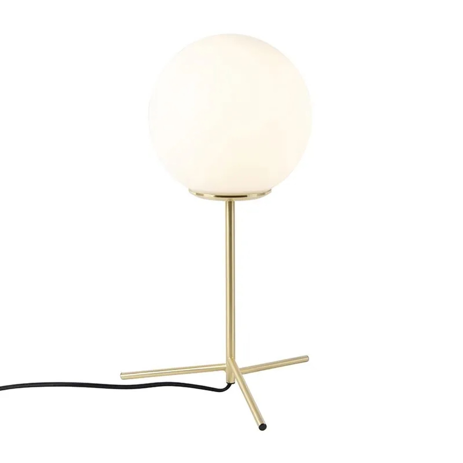 QAZQA Art Deco Tischlampe Messing mit Opalglas 45,5 cm Pallon