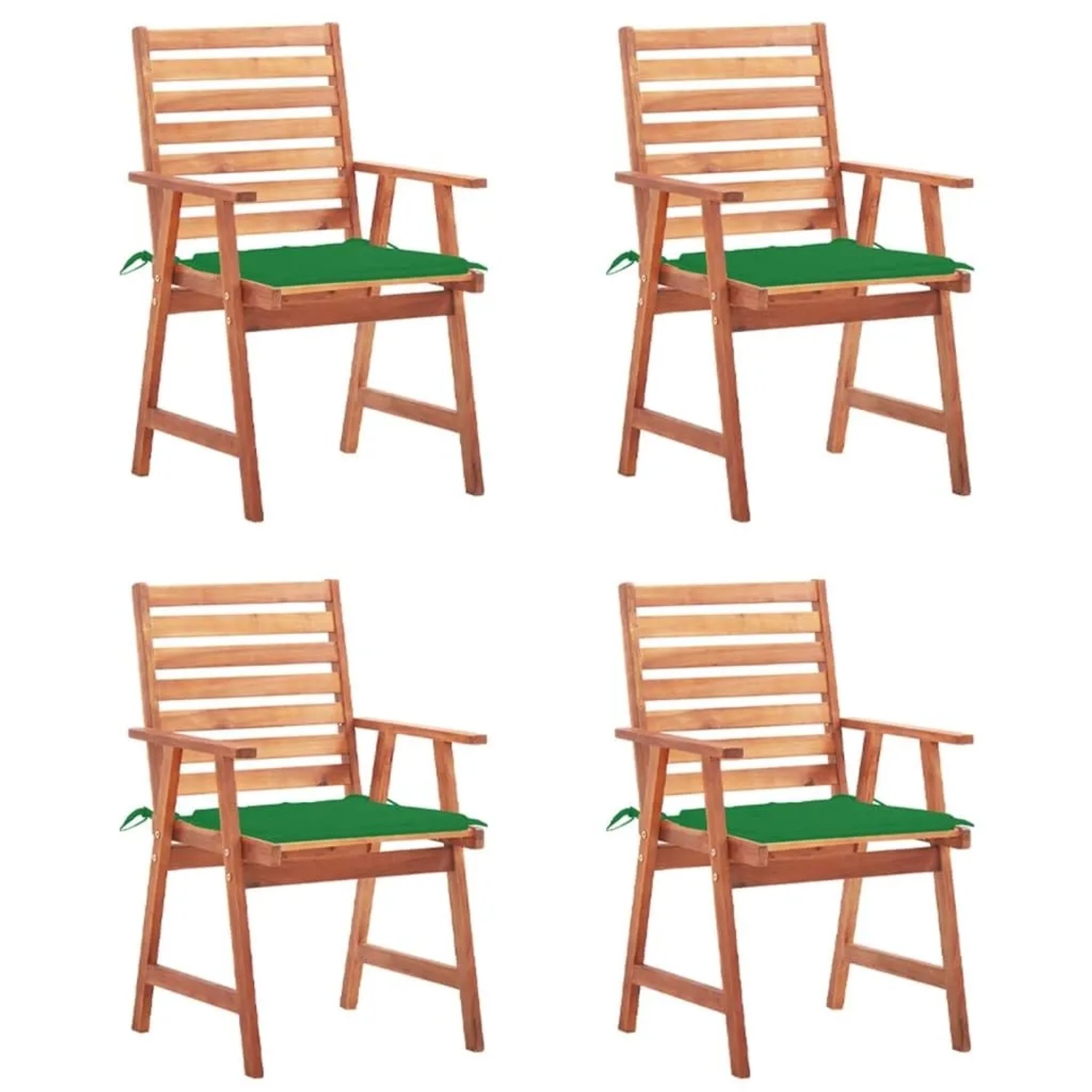 vidaXL Garten-Essstühle 4 Stk mit Kissen Massivholz Akazie 3078325