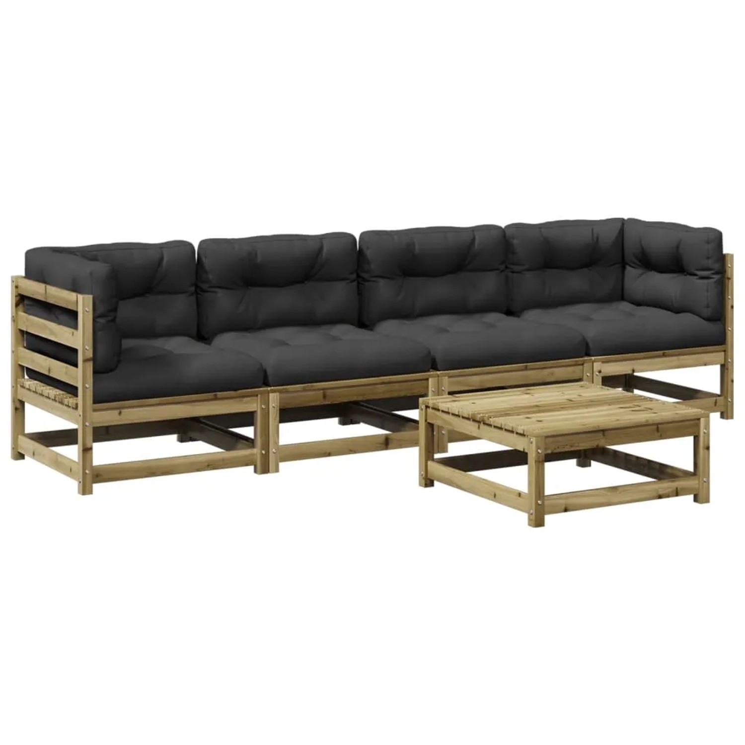 vidaXL 5-Tlg Garten-Sofagarnitur mit Kissen Kiefernholz Imprägniert 3299278