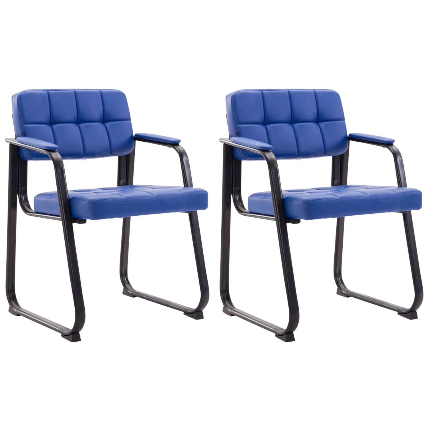 CLP 2er Set Besucherstühle Canada B Kunstleder Blau
